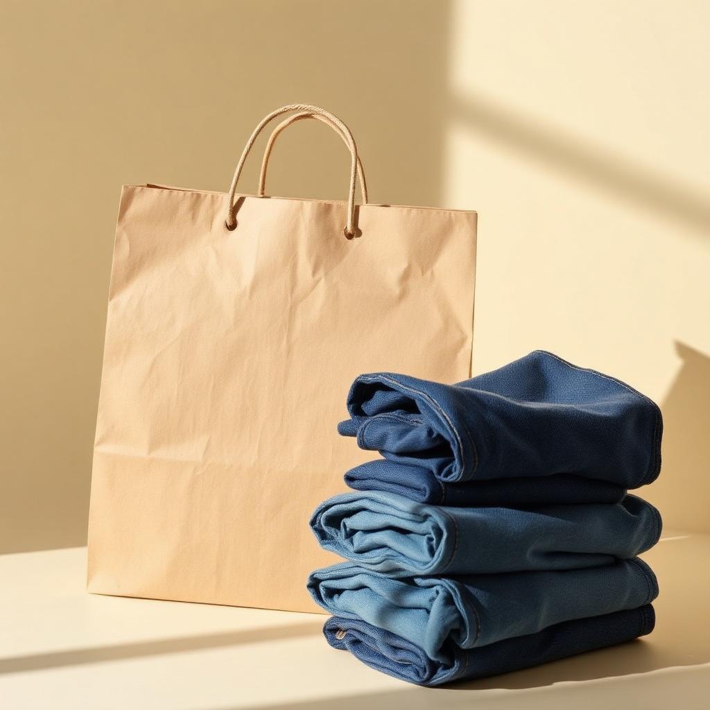 Denim and shopping bag