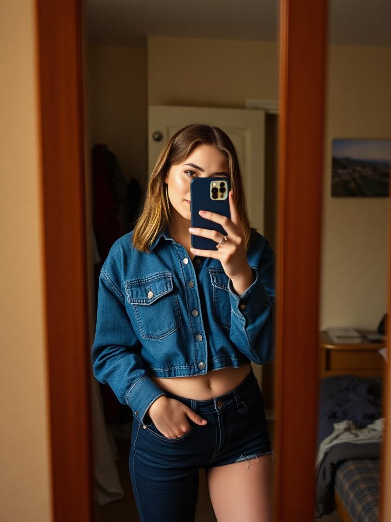 Mirror selfie in denim